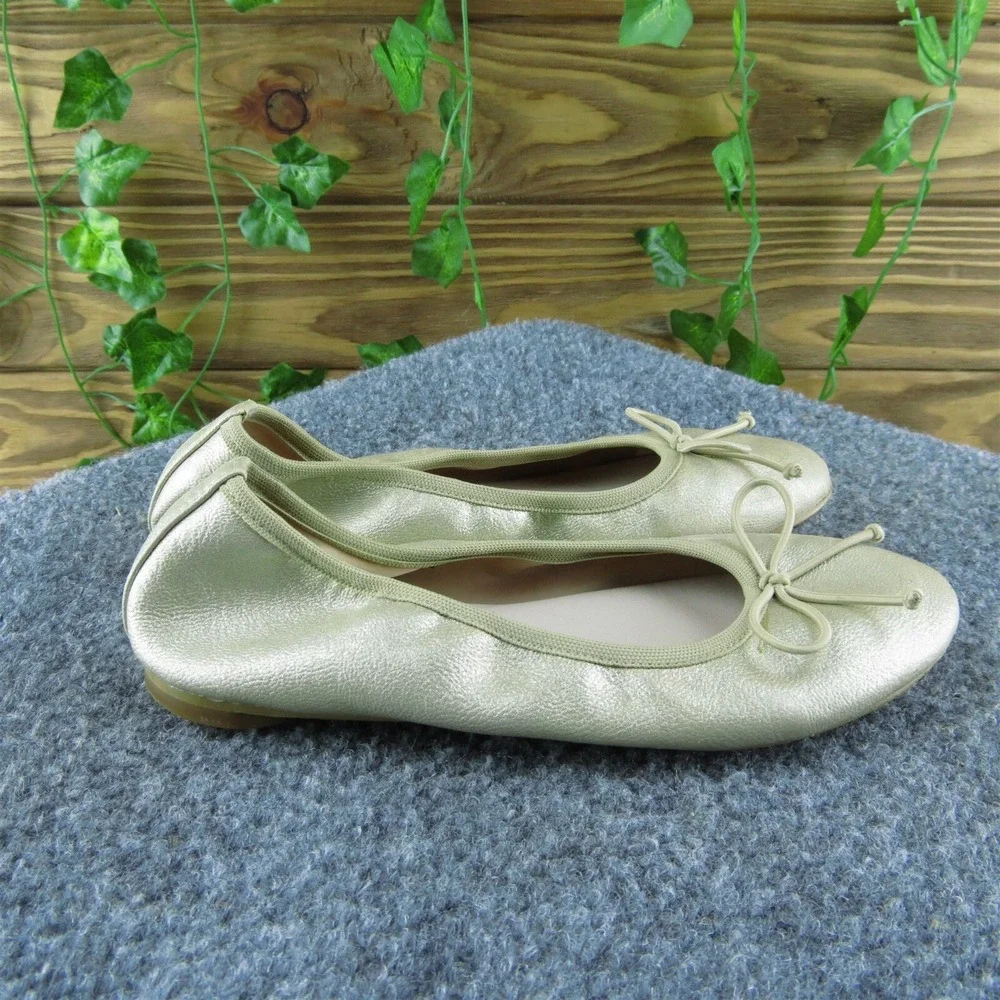 Ruby & Bloom Girls Ballet‎ Shoes Gold Synthetic Slip On Size T 12.5 Medium
